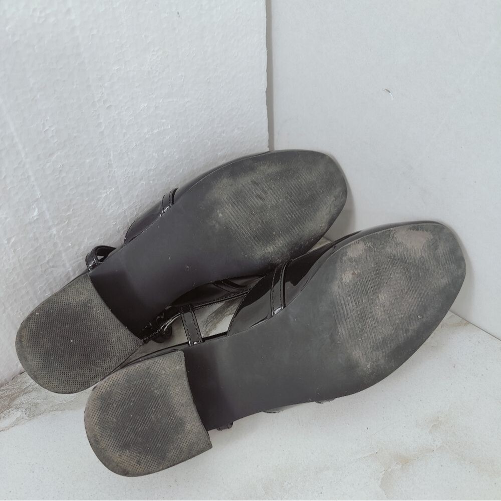 Steve Madden Calibri Black Patent Slingback Loafers, Sz 6 - Picture 11 of 12